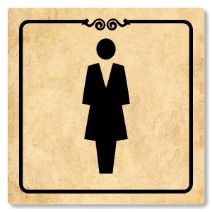 WC ženy, 118x118mm, pergamen, Texas